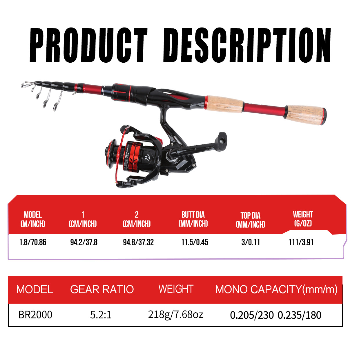 1.8m 카본 섬유 텔레스코픽 루어 낚싯대 콤보, 올인 - Fishing Line Box 리뷰 및 가격